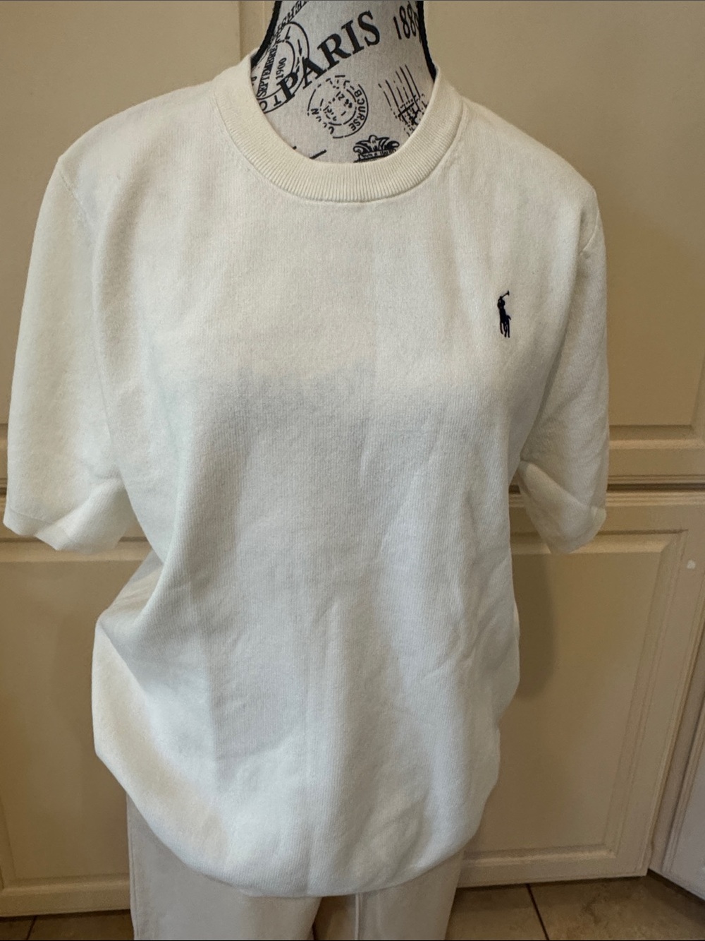Polo by Ralph Lauren White Crew Short-Sleeve Sweater ( uni sex)